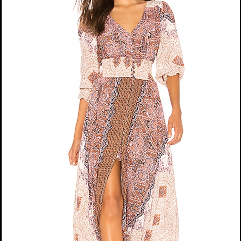 Free People Pink and Orange Boho Dress